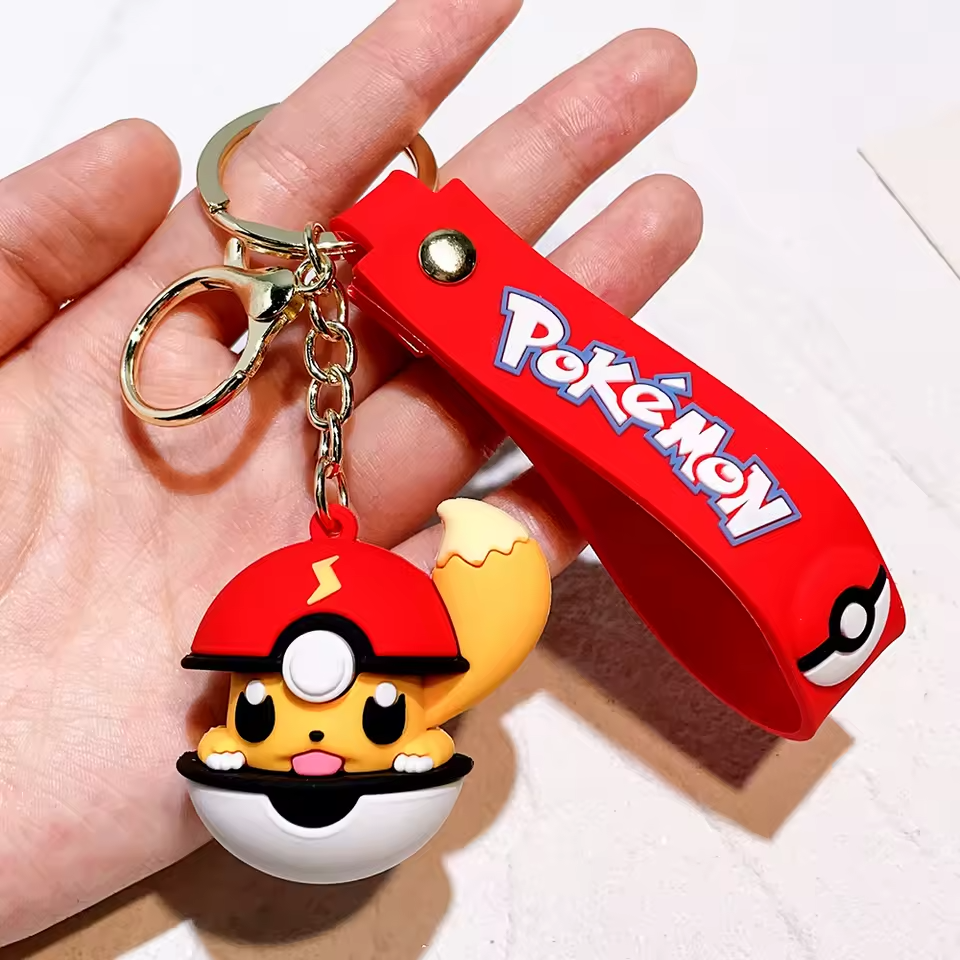 Pokémon Poké Ball Keychain – Pikachu, Charmander, Squirtle, Eevee