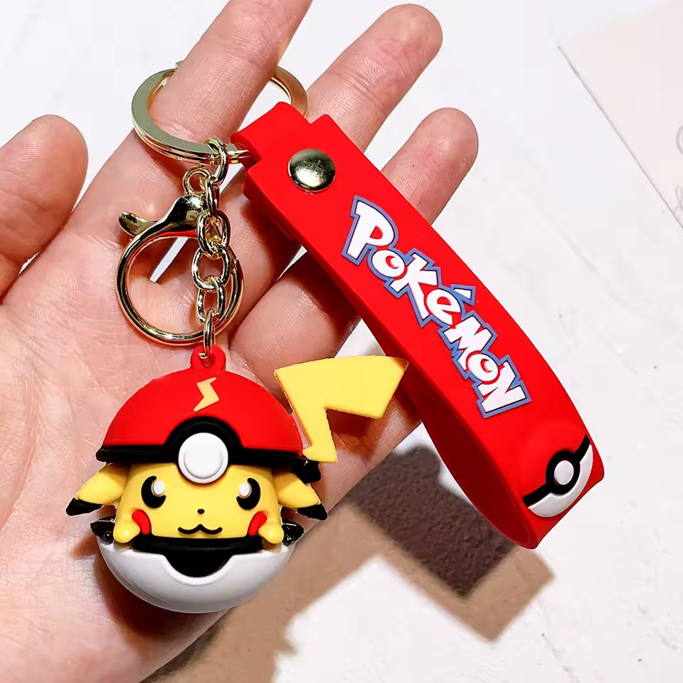 Pokémon Poké Ball Keychain – Pikachu, Charmander, Squirtle, Eevee