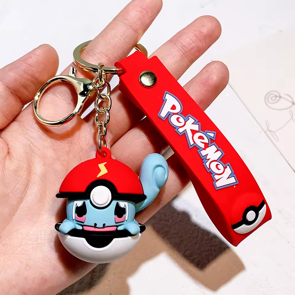 Pokémon Poké Ball Keychain – Pikachu, Charmander, Squirtle, Eevee