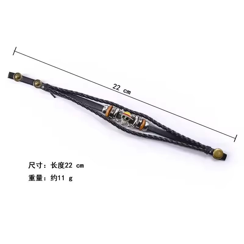 One Piece Straw Hat Pirate Leather Bracelet