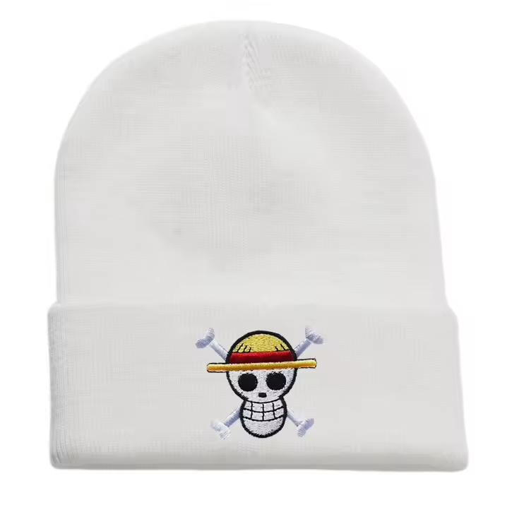 One Piece Embroidered Beanie Hat