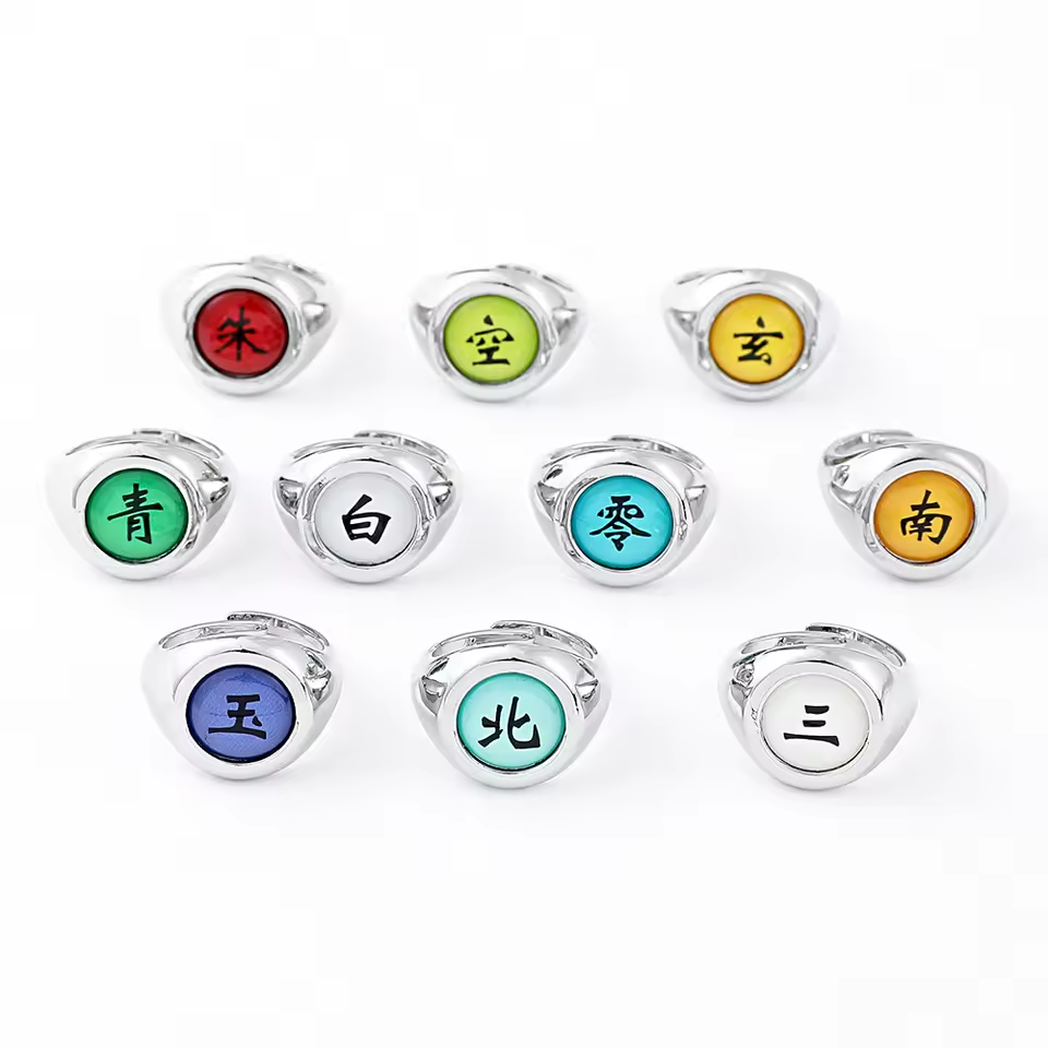 Naruto Akatsuki Ring Set – 10PCS Metal Cosplay Collection