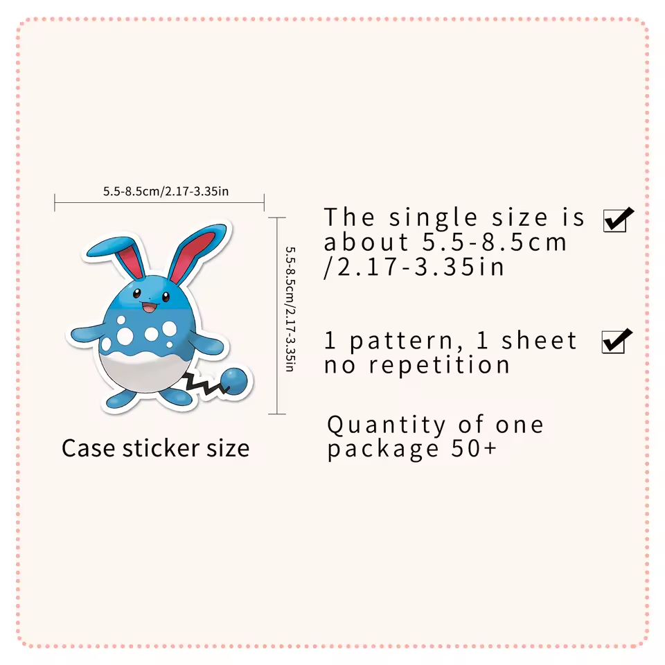 Pokémon 50pcs Waterproof Sticker Pack