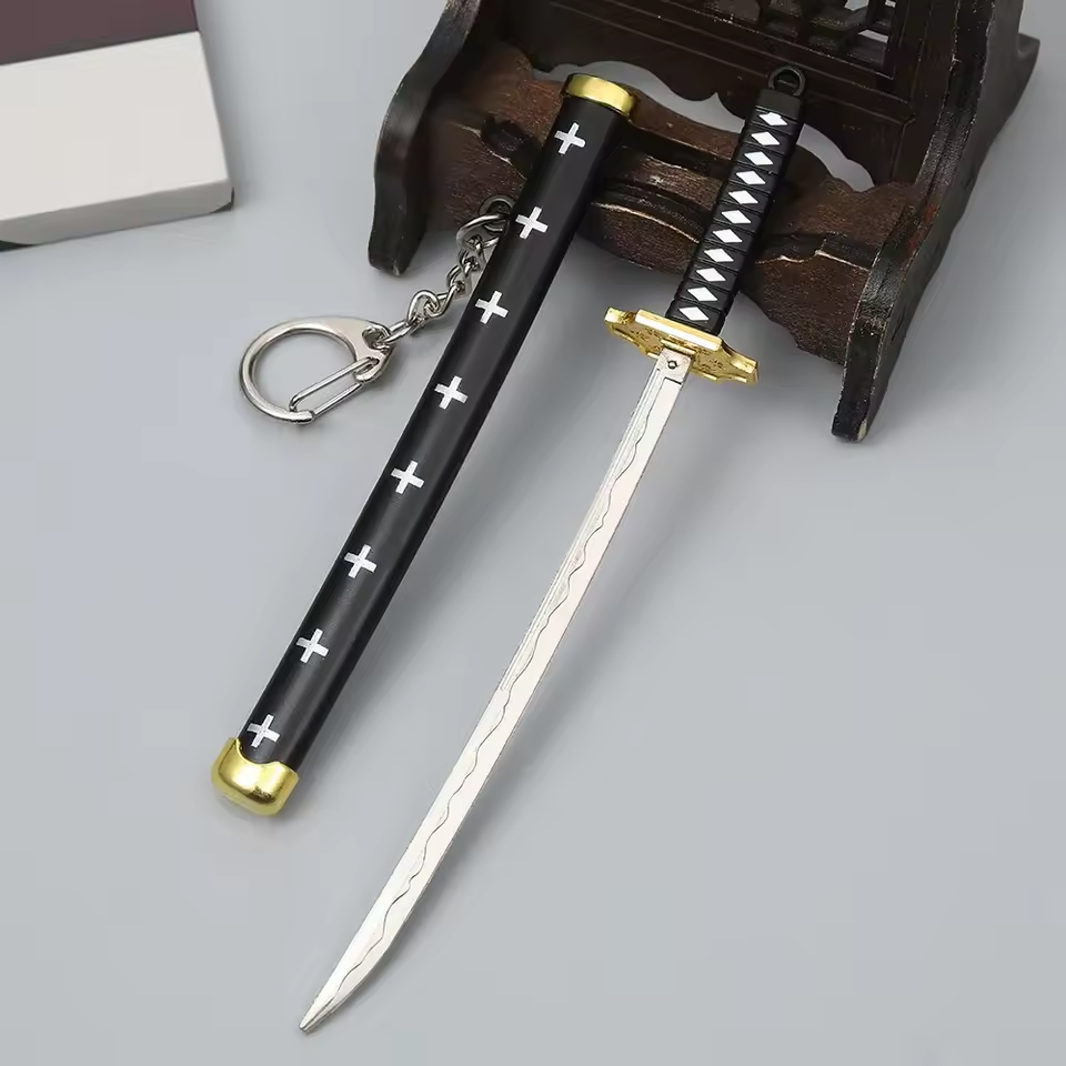 Mini One Piece Katana Sword Keychain – 15cm Zinc Alloy Replica