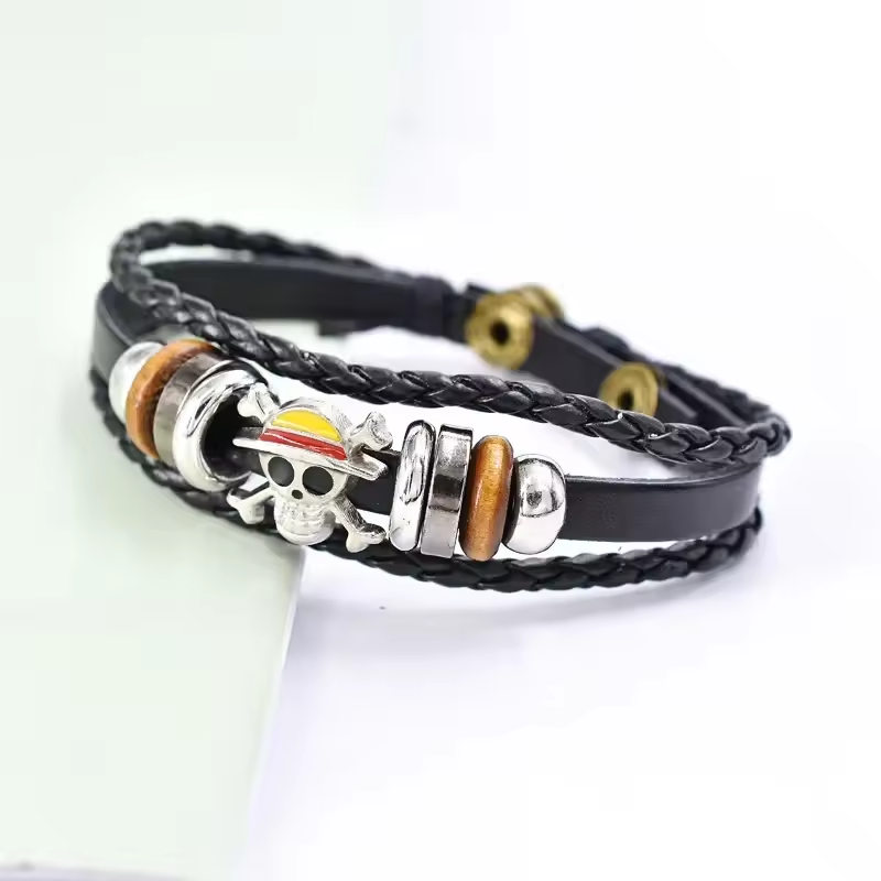 One Piece Straw Hat Pirate Leather Bracelet