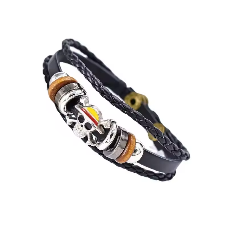 One Piece Straw Hat Pirate Leather Bracelet