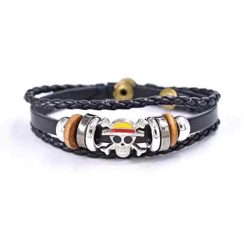 One Piece Straw Hat Pirate Leather Bracelet