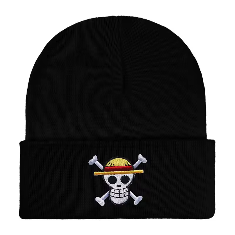 One Piece Embroidered Beanie Hat