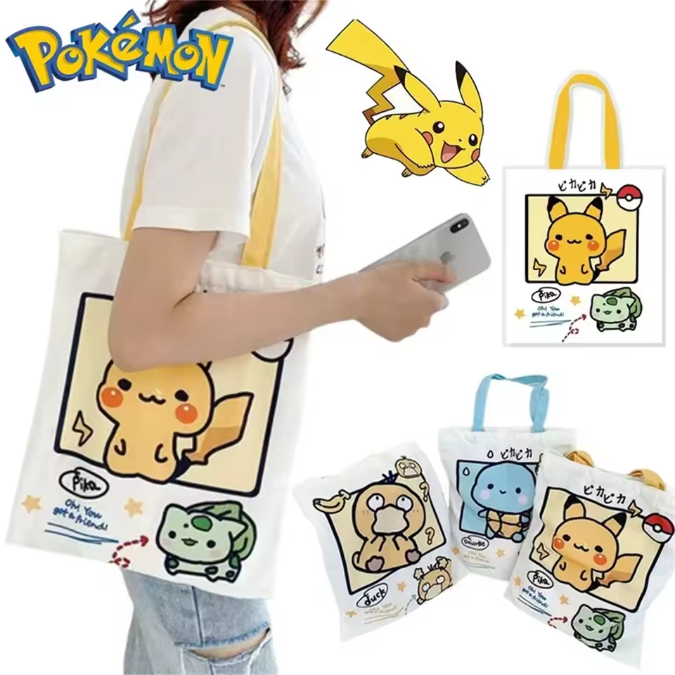 Kawaii Pokémon Canvas Tote Bag