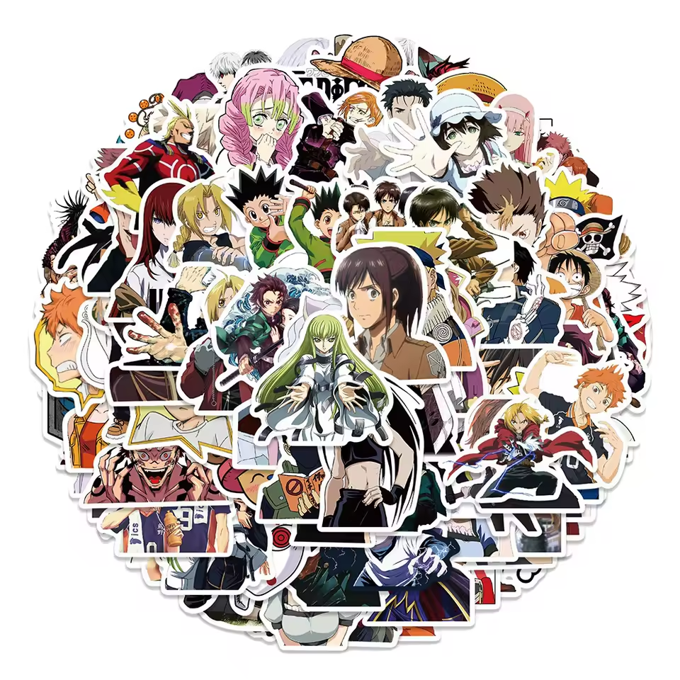 100pcs Mixed Anime Waterproof Stickers