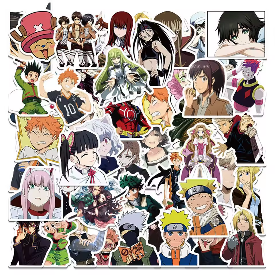 100pcs Mixed Anime Waterproof Stickers