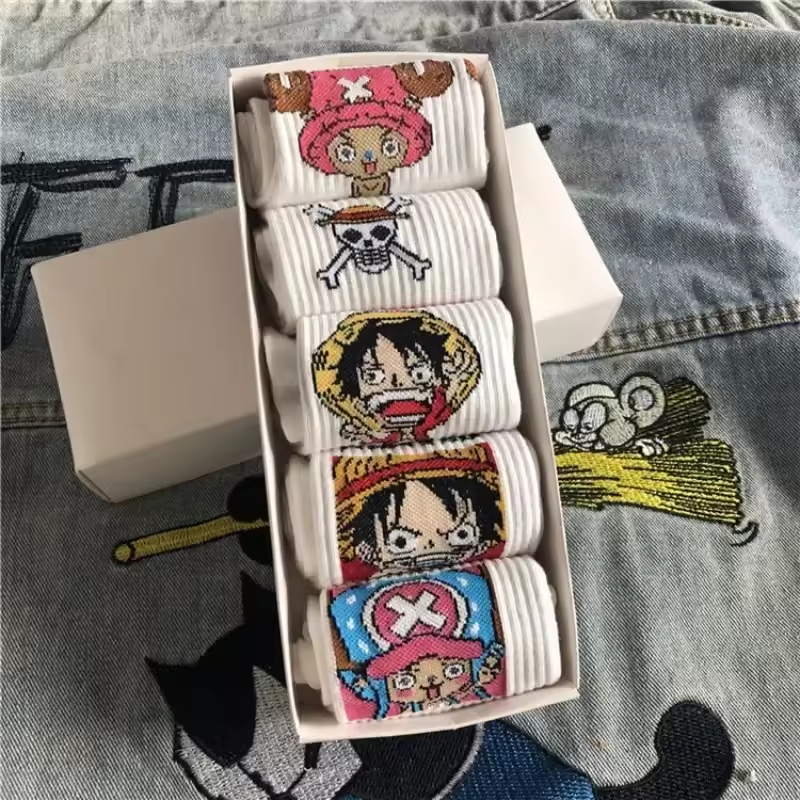 5-Pair Anime One Piece Socks