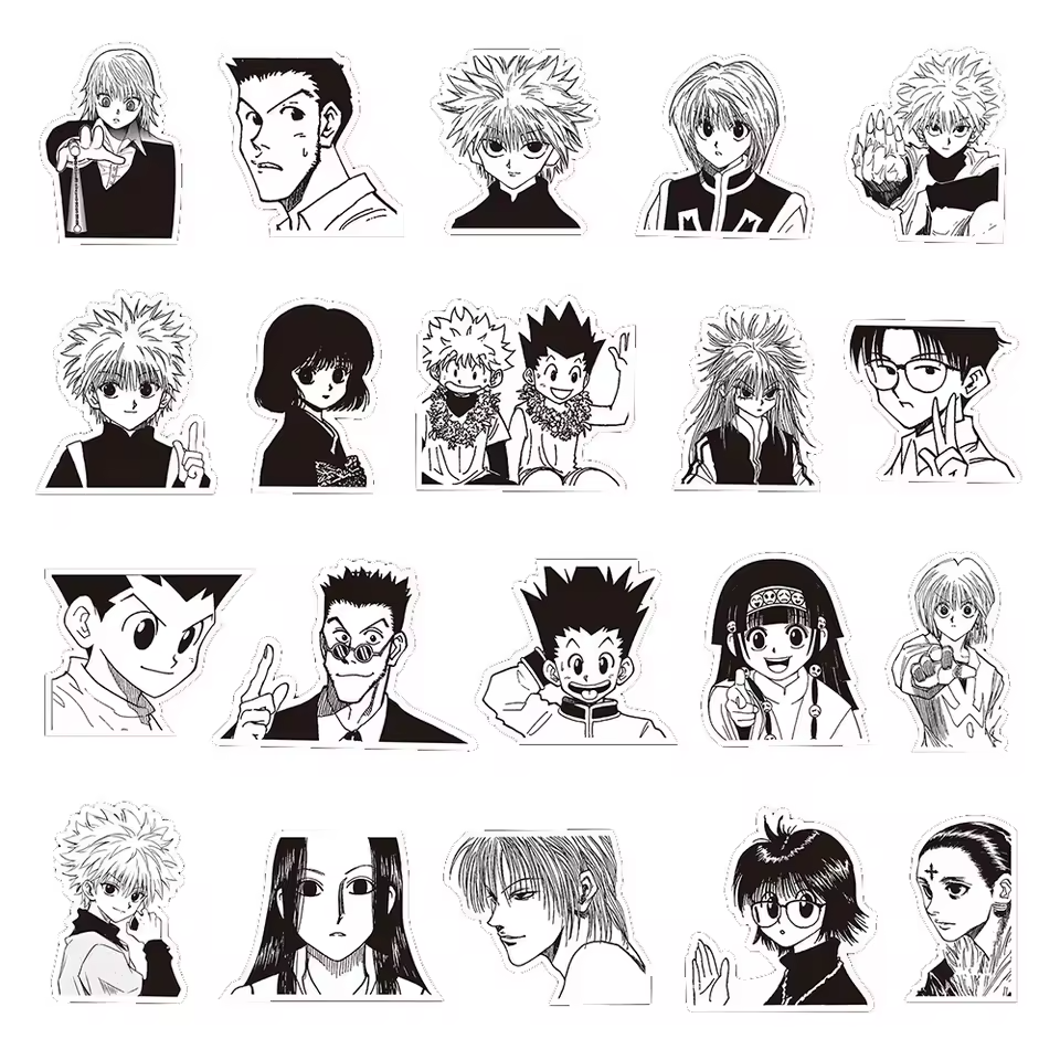 Hunter x Hunter 70pcs Black & White Stickers