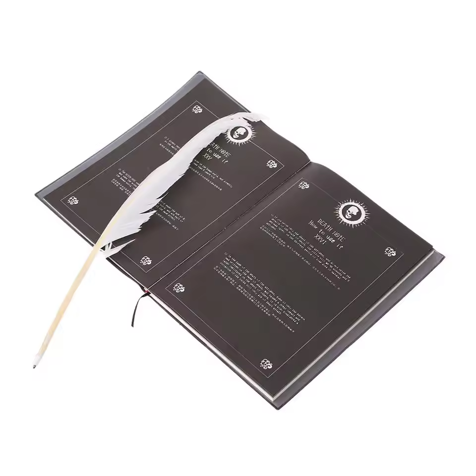 Death Note Replica Notebook with Feather Pen – A5 Size