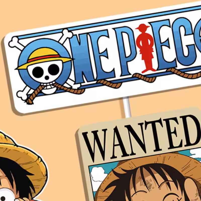 7pcs One Piece Luffy Cake Topper Set – Anime Birthday Party Decoration Kit