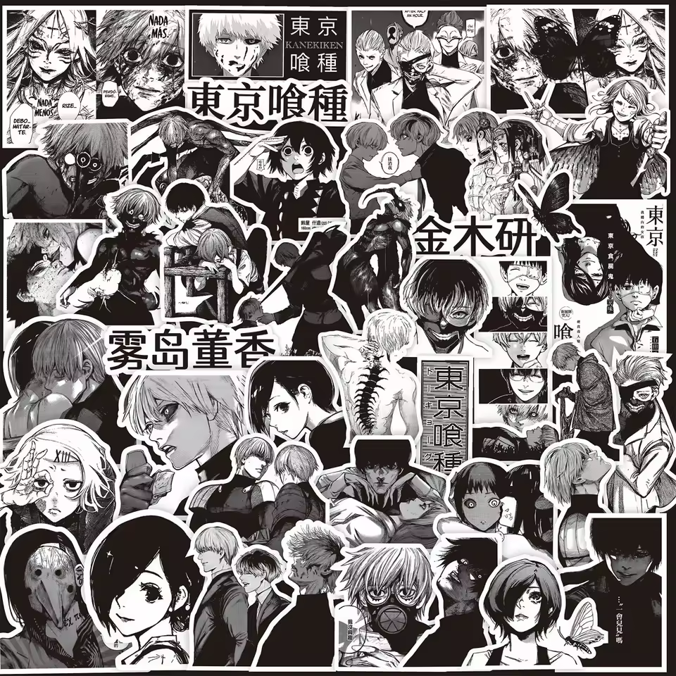 Tokyo Ghoul Kaneki Ken – 70pc Manga Sticker Pack (Black & White)