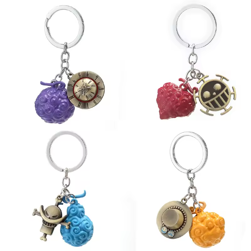 One Piece Devil Fruit Metal Keychains