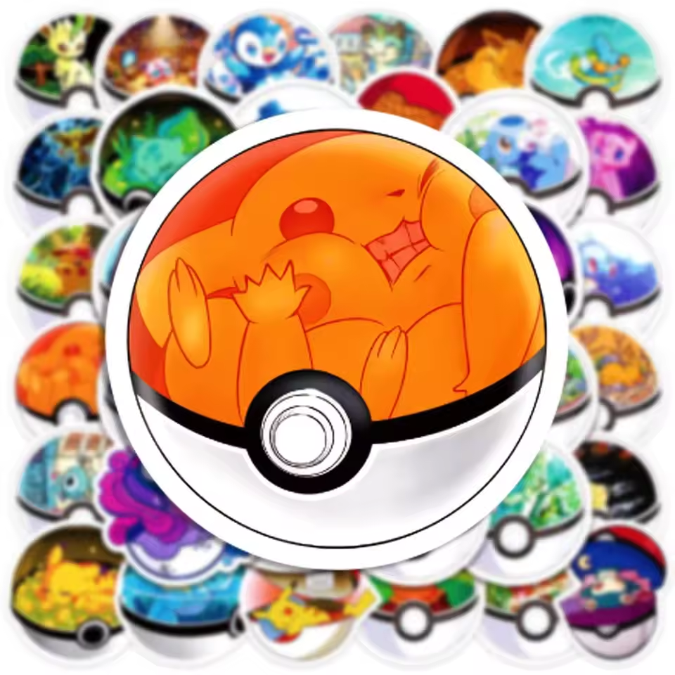 Pokémon 50PCS Ball Stickers