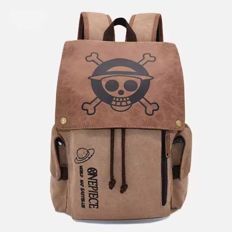 One Piece Straw Hat Pirate Canvas Backpack
