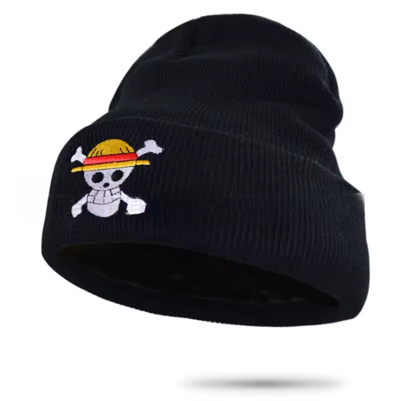 One Piece Embroidered Beanie Hat