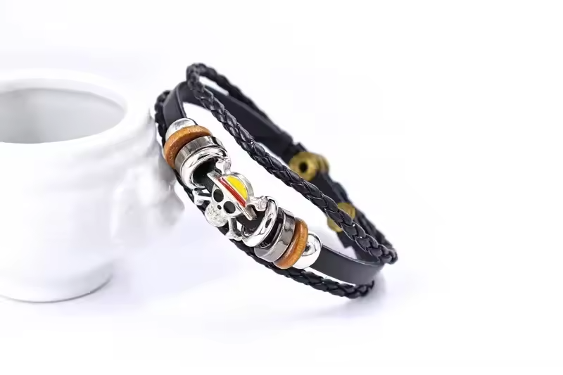 One Piece Straw Hat Pirate Leather Bracelet