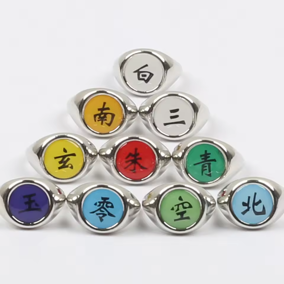 Naruto Akatsuki Ring Set – 10PCS Metal Cosplay Collection