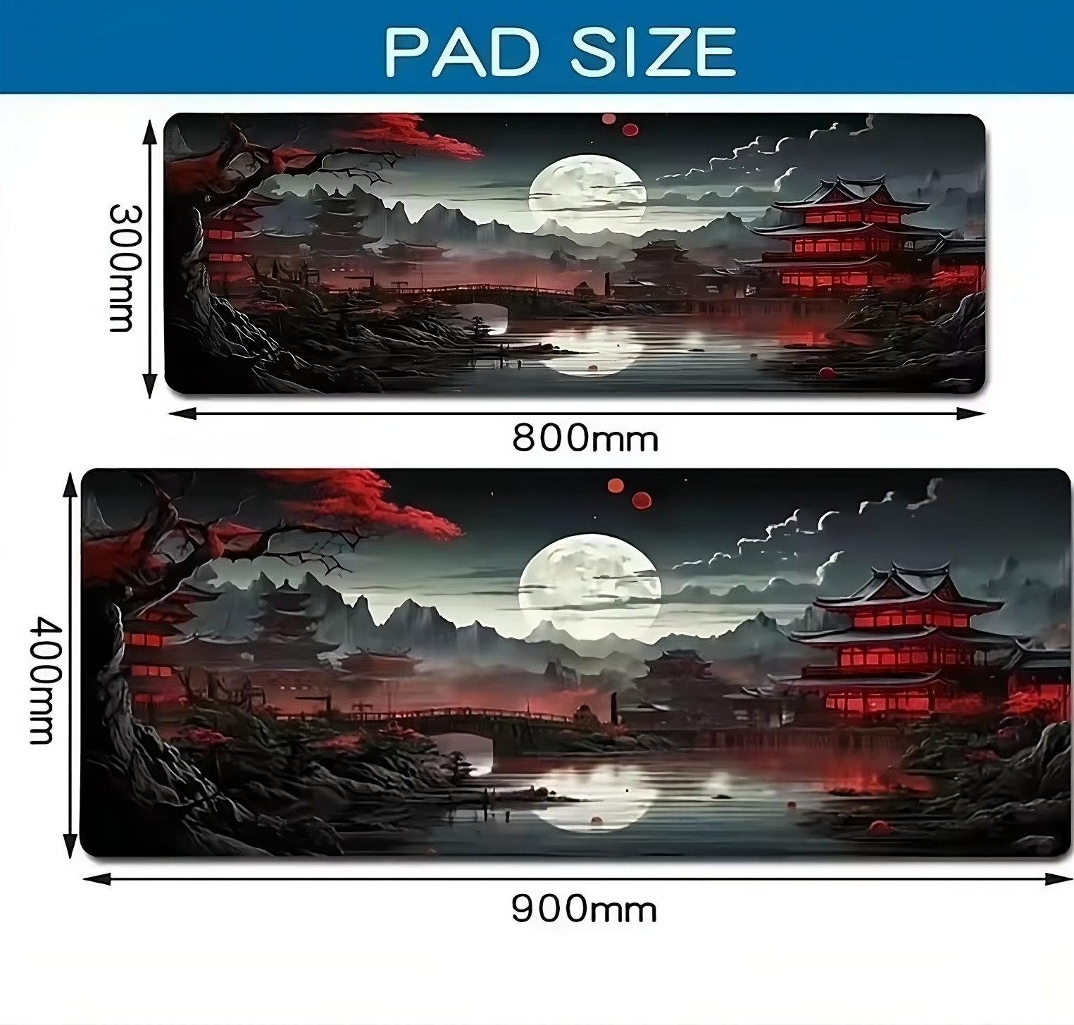 Stars & Moon Japanese Nightscape XL Mouse Pad