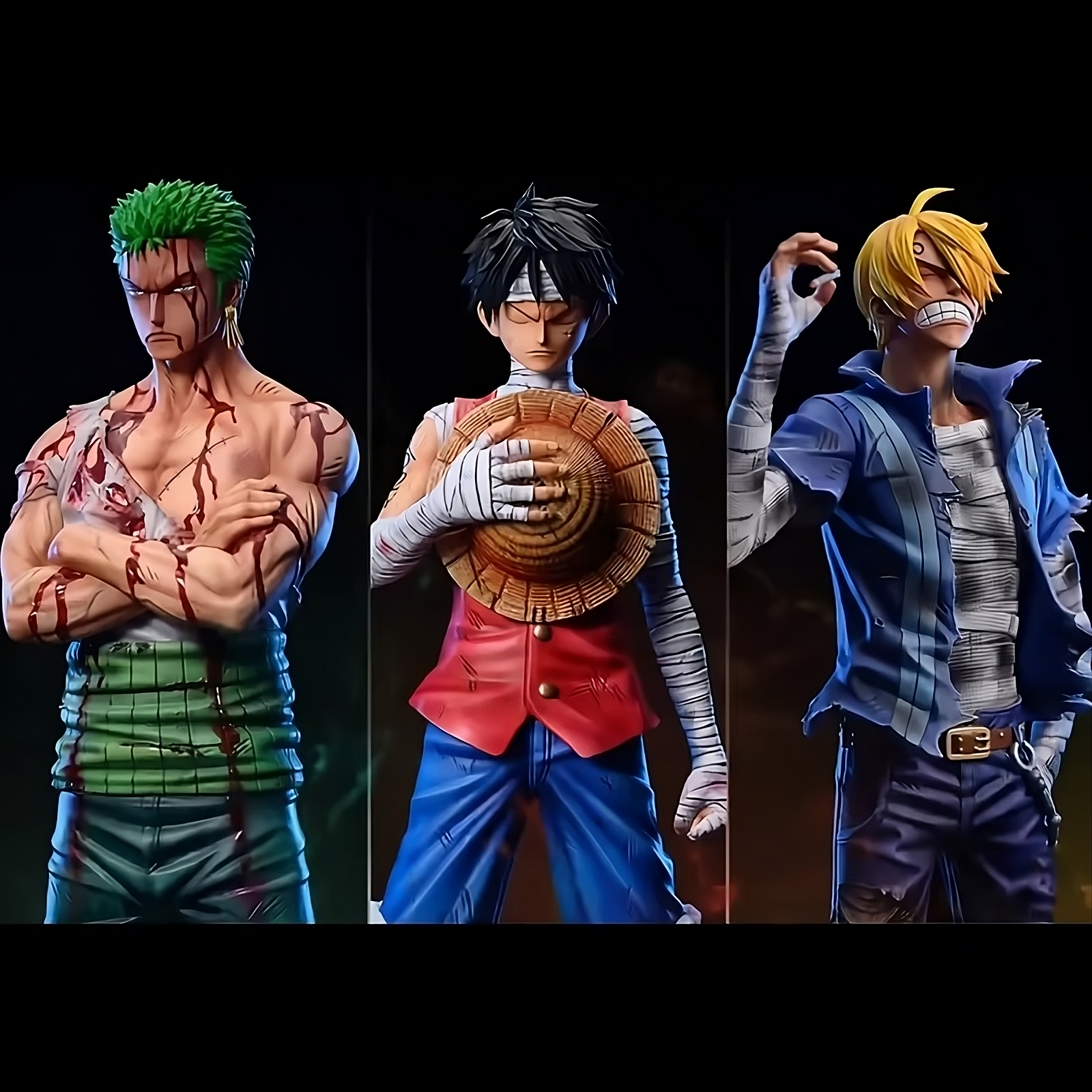One Piece Trio Battle Edition – Luffy, Zoro & Sanji Premium Action Figures (30cm)