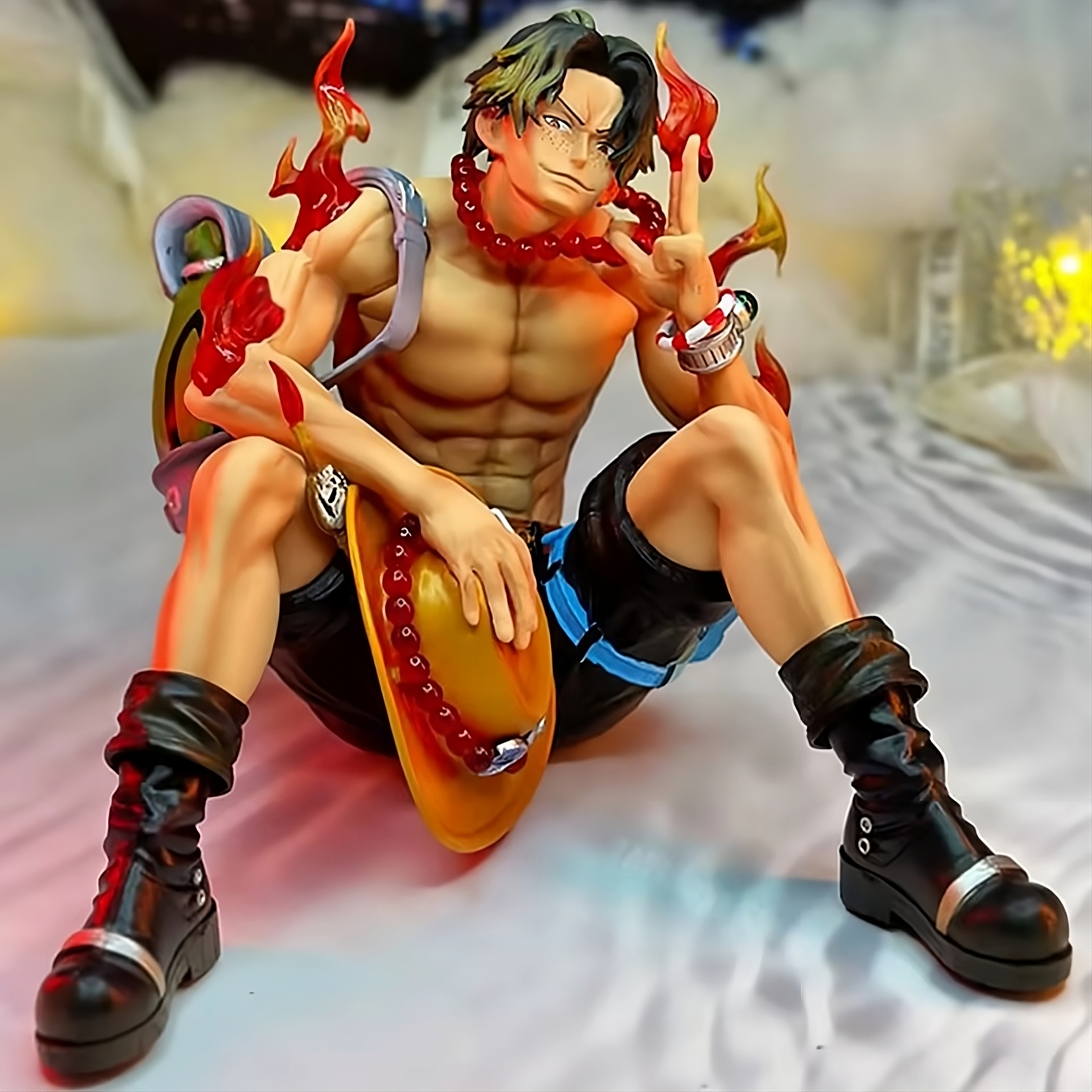One Piece – Portgas D. Ace Sitting Pose Action Figure | 18cm