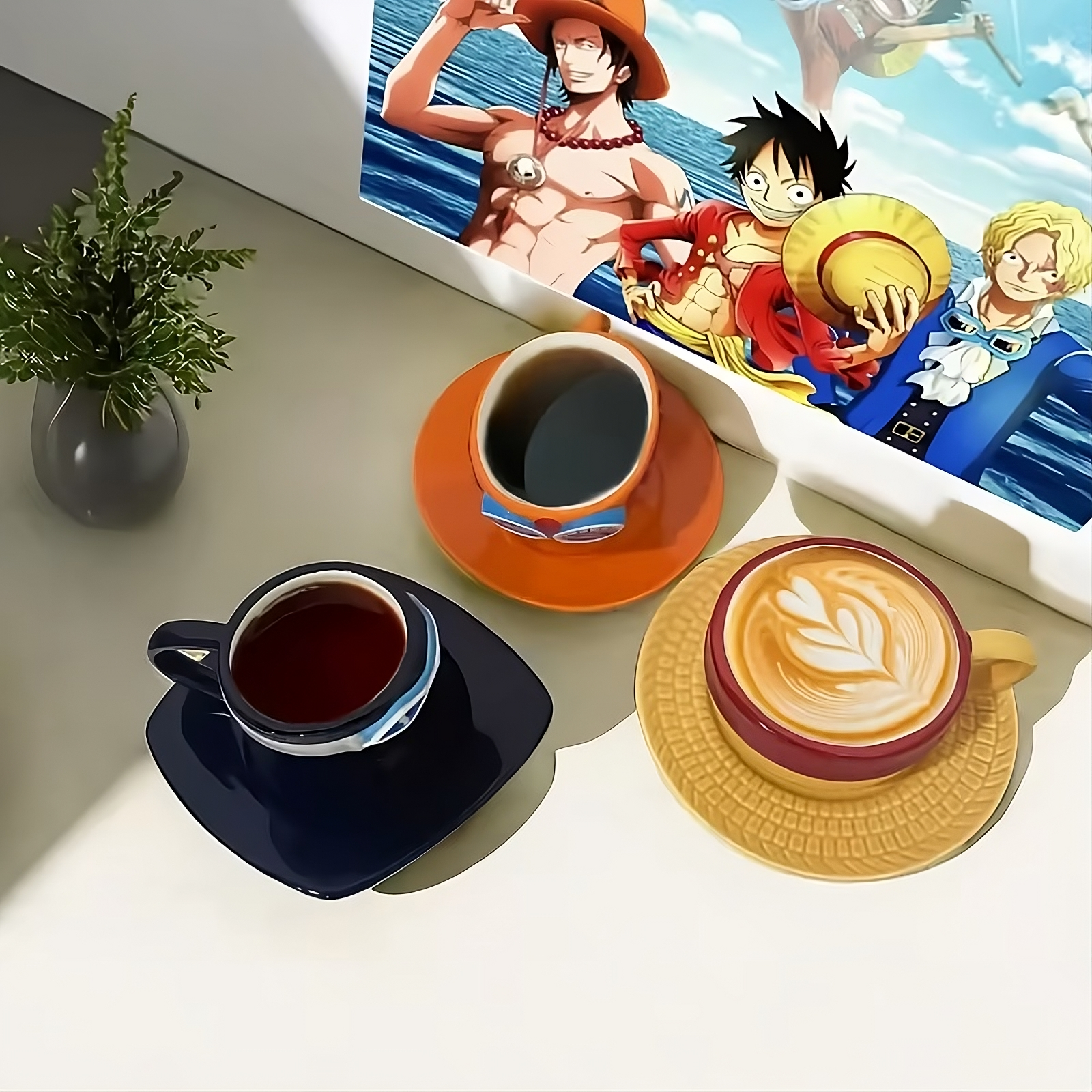 Anime One Piece Cosplay Mug Set