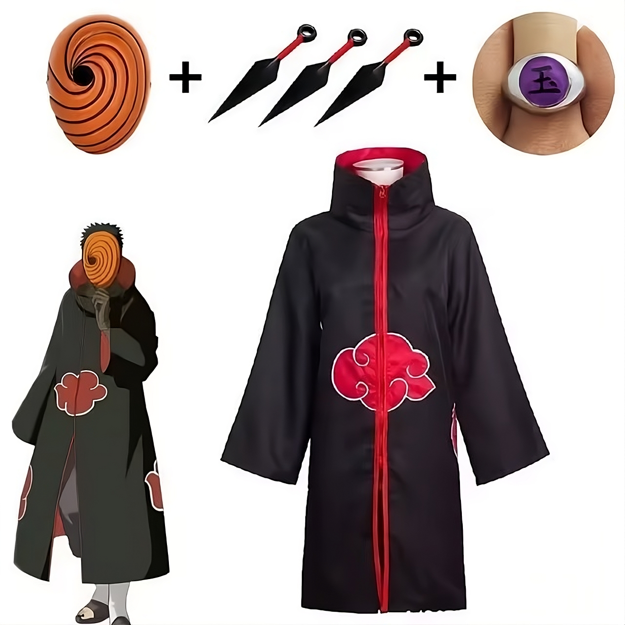 Naruto Shippuden – Akatsuki Member Obito/Tobi Cosplay Full Set