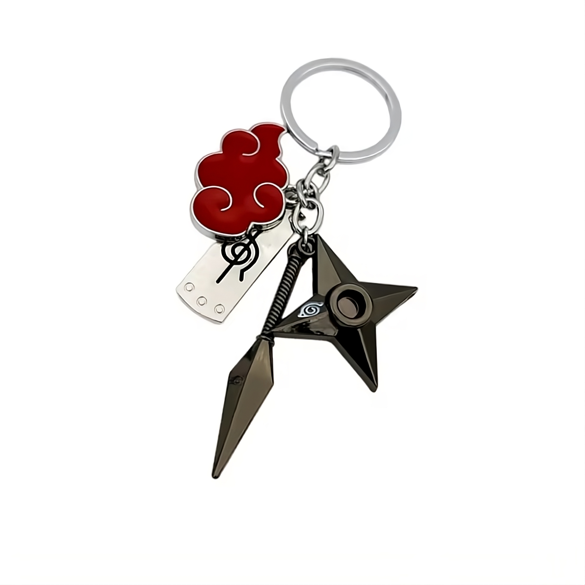 Naruto Kunai & Shuriken Metal Keychain Set