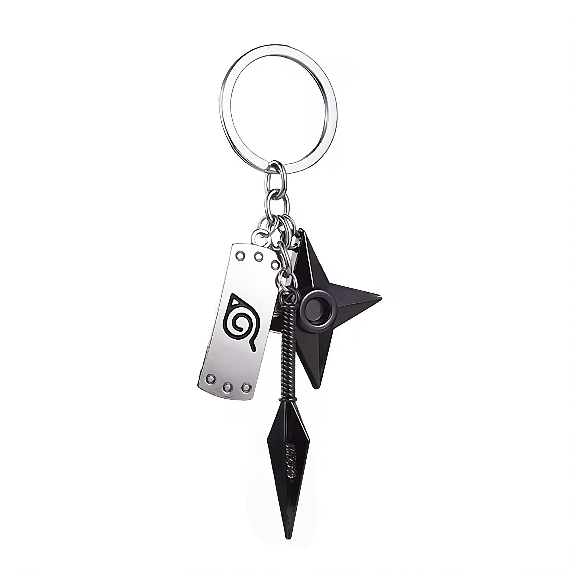 Naruto Kunai & Shuriken Metal Keychain Set