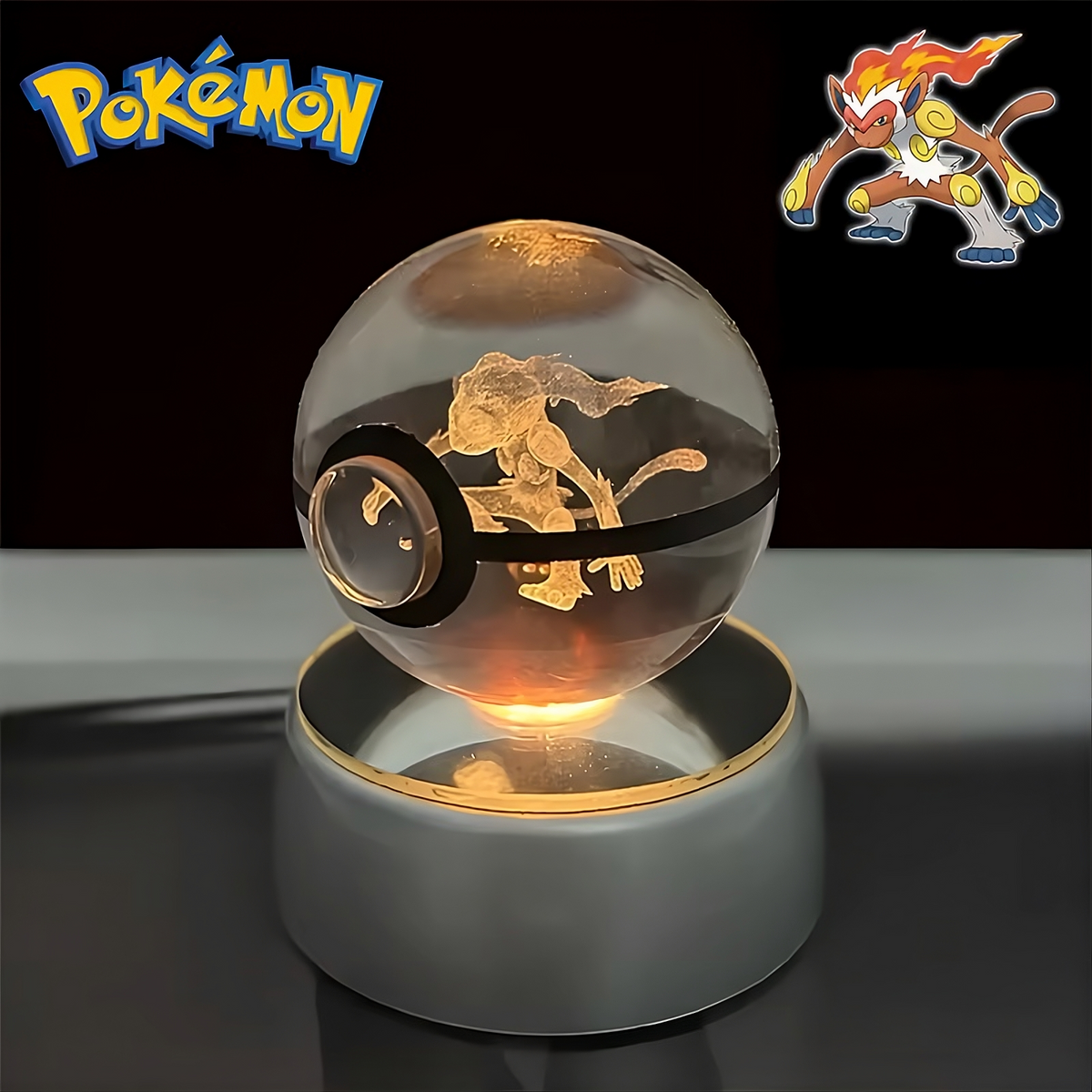 Pokémon 3D Crystal Ball LED Night Light – Collector’s Edition