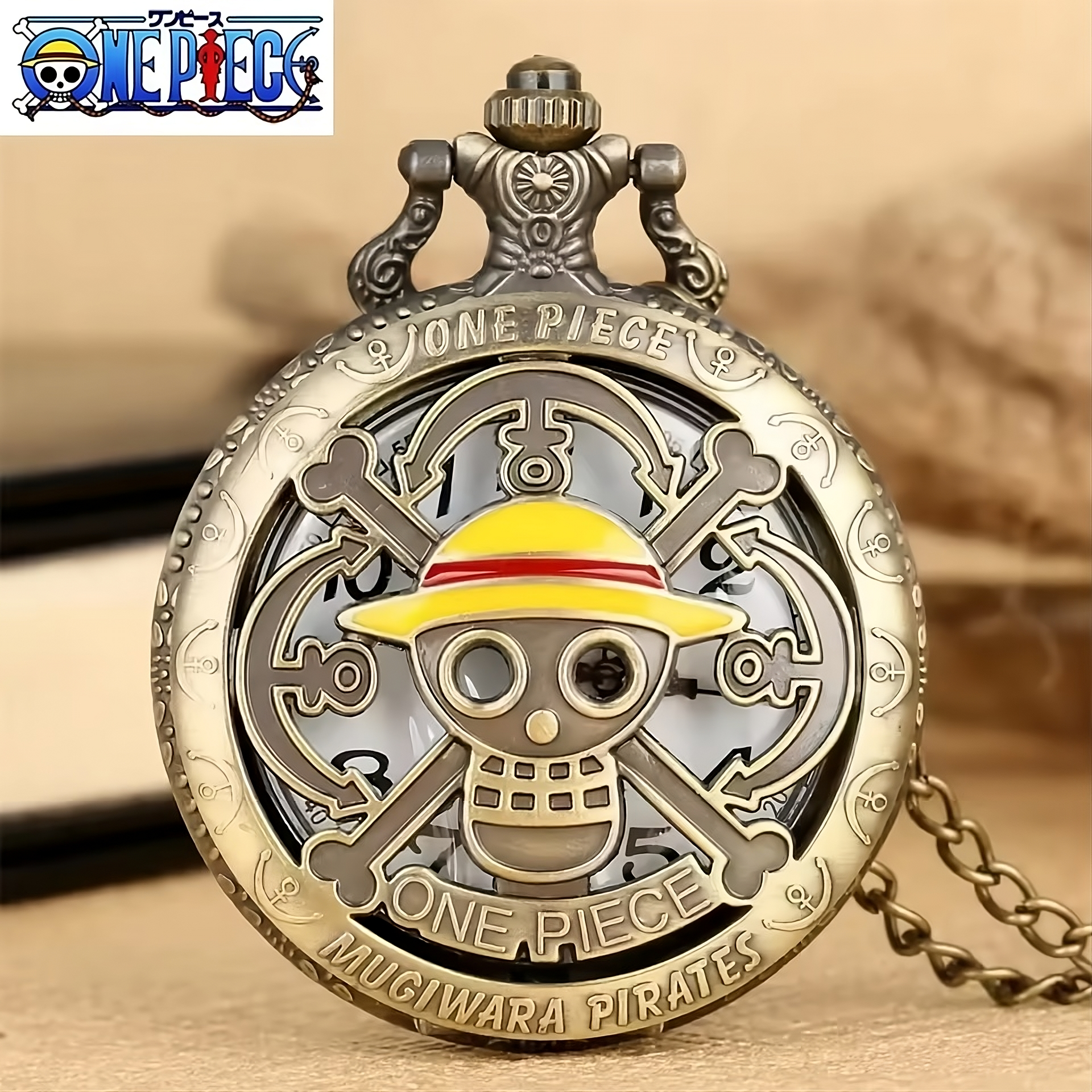 One Piece Pocket Watch – Vintage Bronze Mugiwara Pirates Collectible