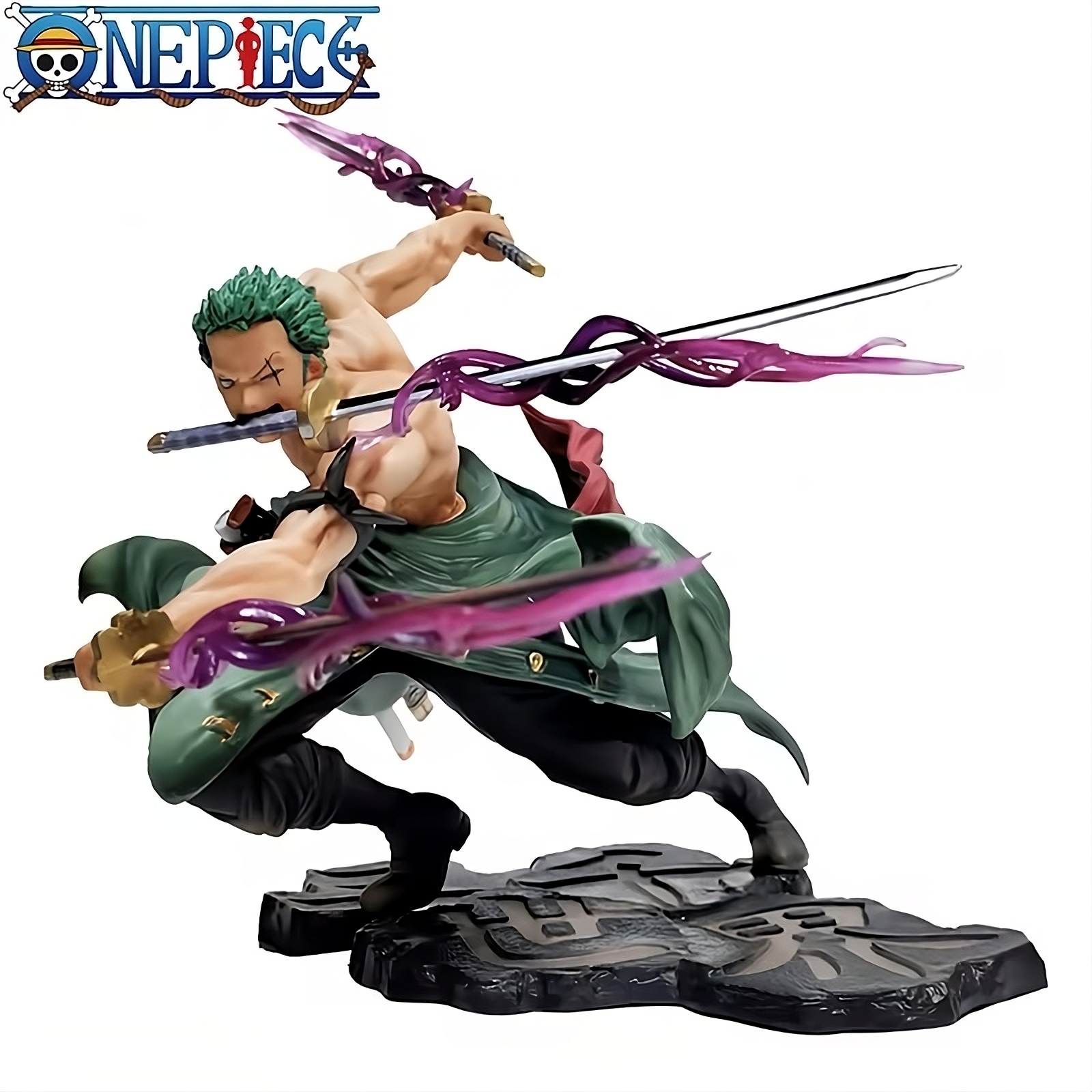 One Piece Roronoa Zoro 3-Sword Style Anime Figures (2 Variants) – 10CM